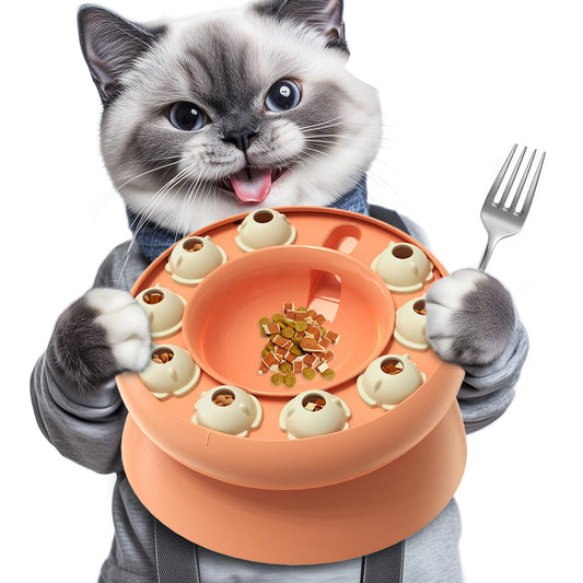 Cat Slow Feeder Puzzle Bowl Toy