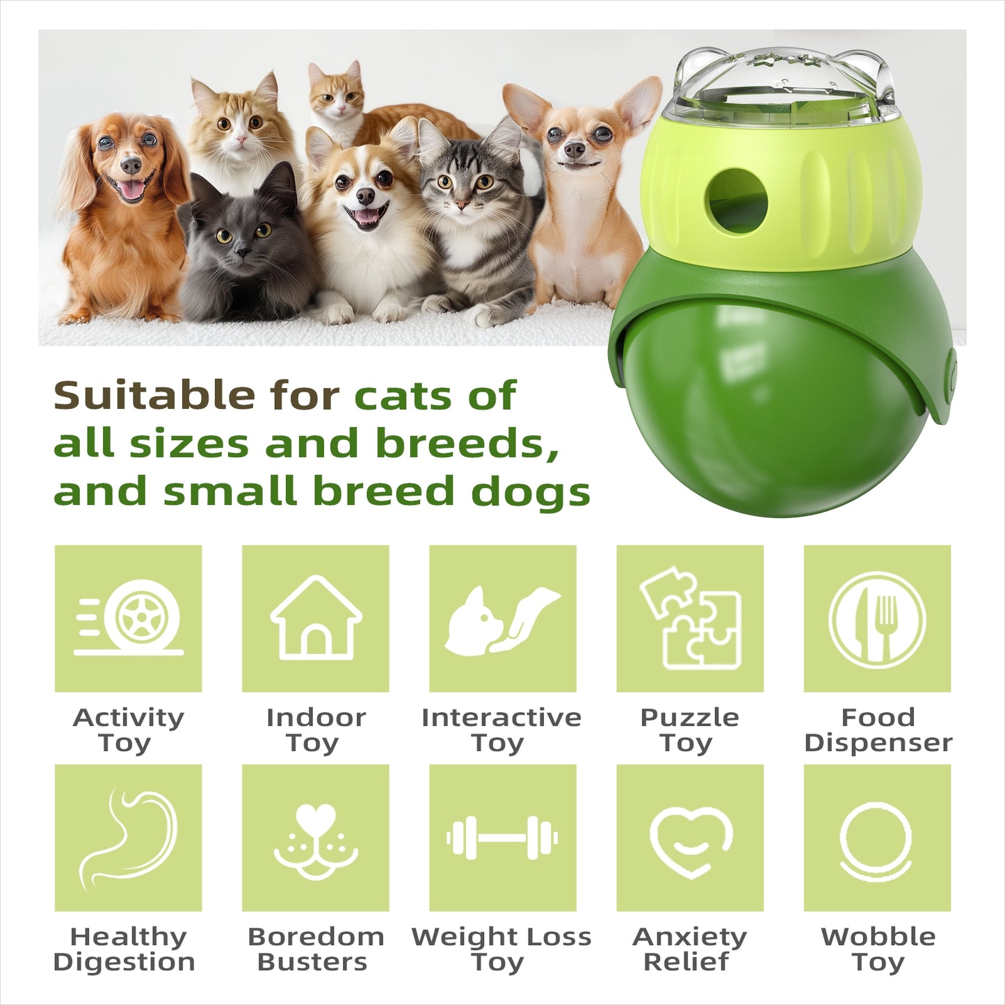 Wobble Small Dog & Cat Treat Dispensing Toy