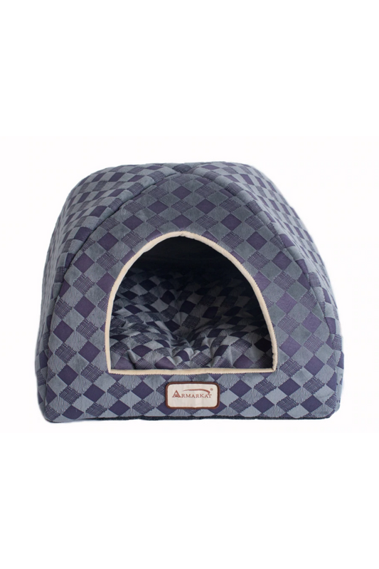 Purple Gray Checkered Cat Bed C65HHG/LS