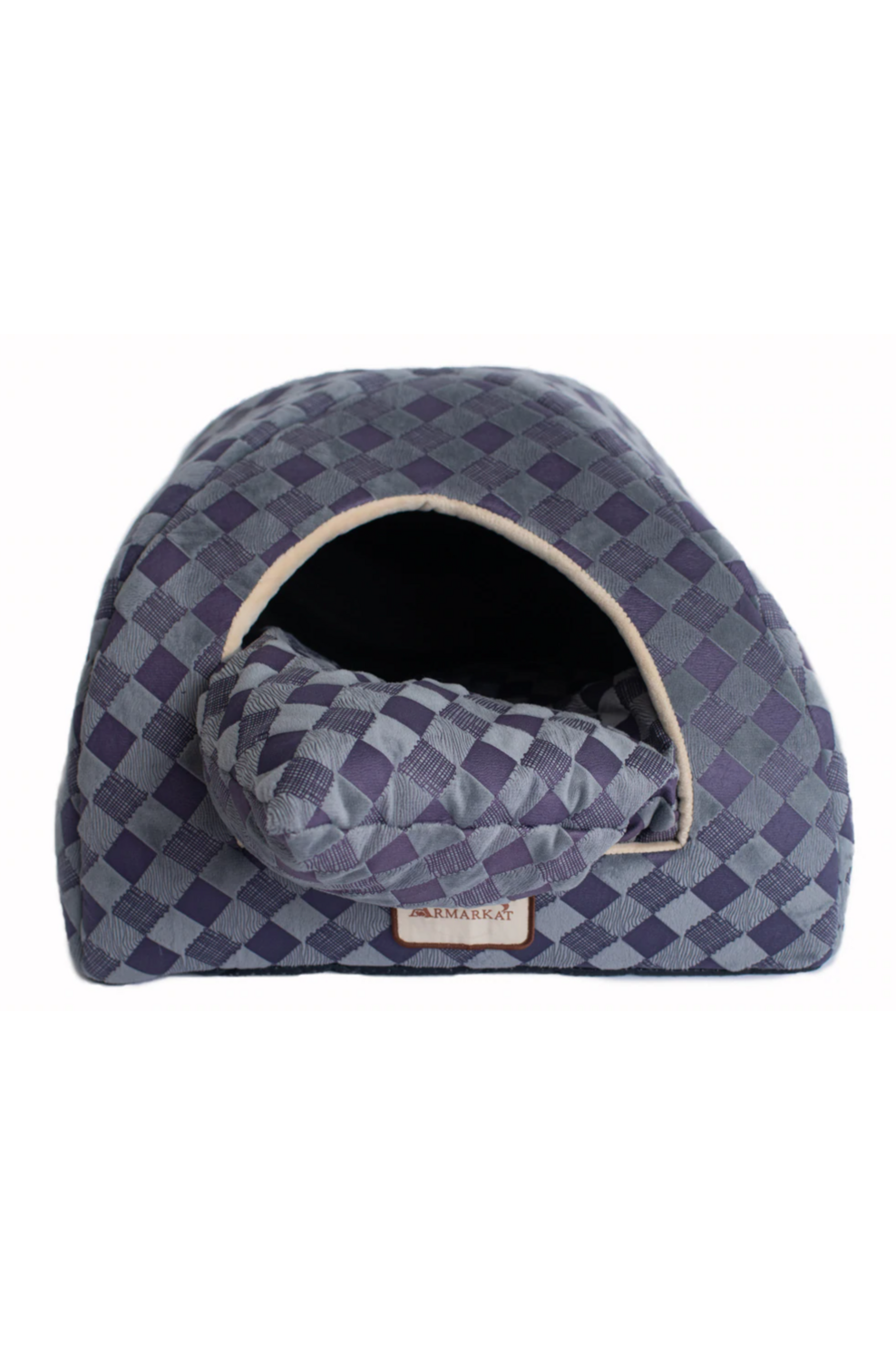 Purple Gray Checkered Cat Bed C65HHG/LS