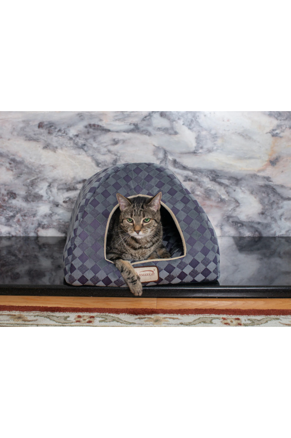 Purple Gray Checkered Cat Bed C65HHG/LS