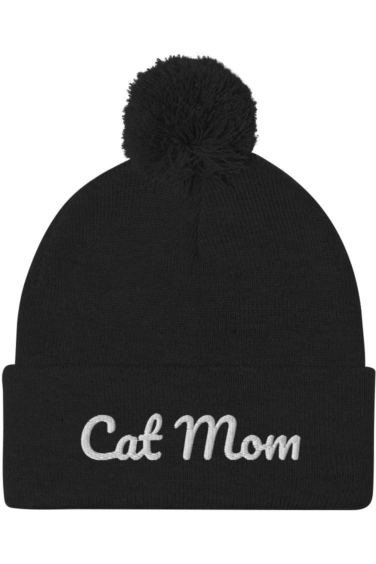 "Cat Mom" - Pom-Pom Beanie