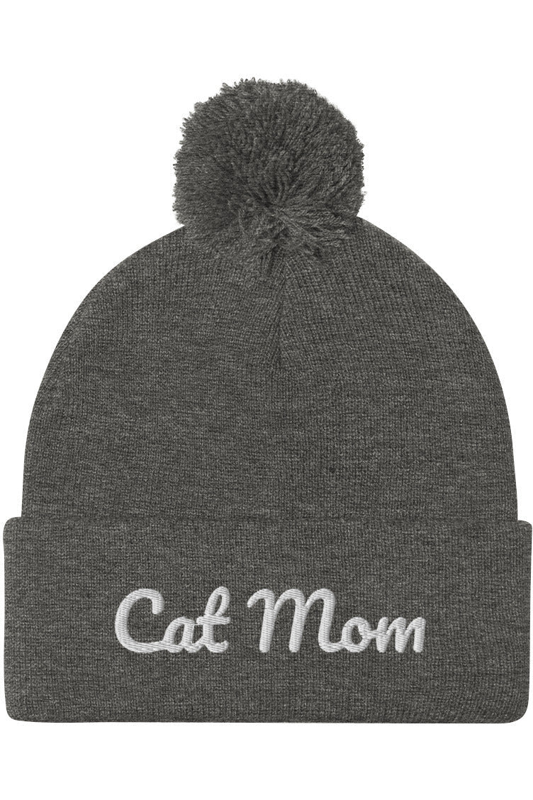 "Cat Mom" - Pom-Pom Beanie