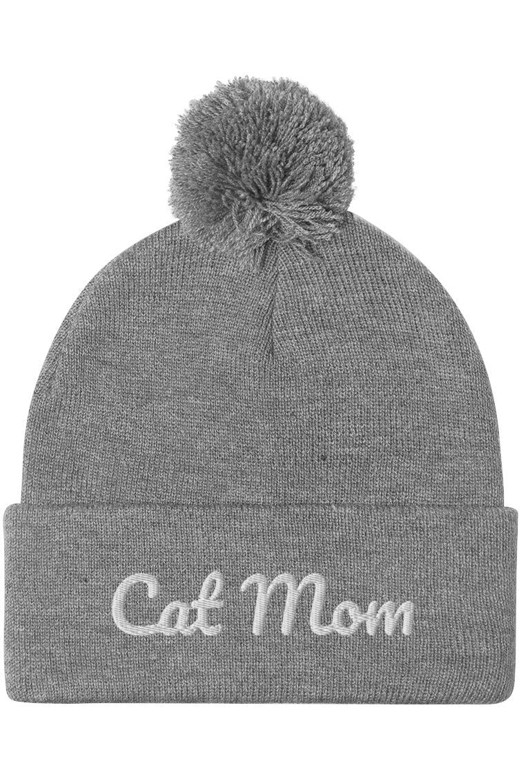 "Cat Mom" - Pom-Pom Beanie