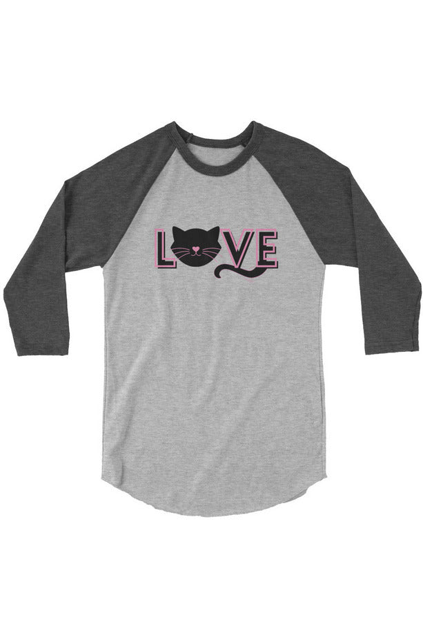 "Love" - 3/4 sleeve raglan shirt