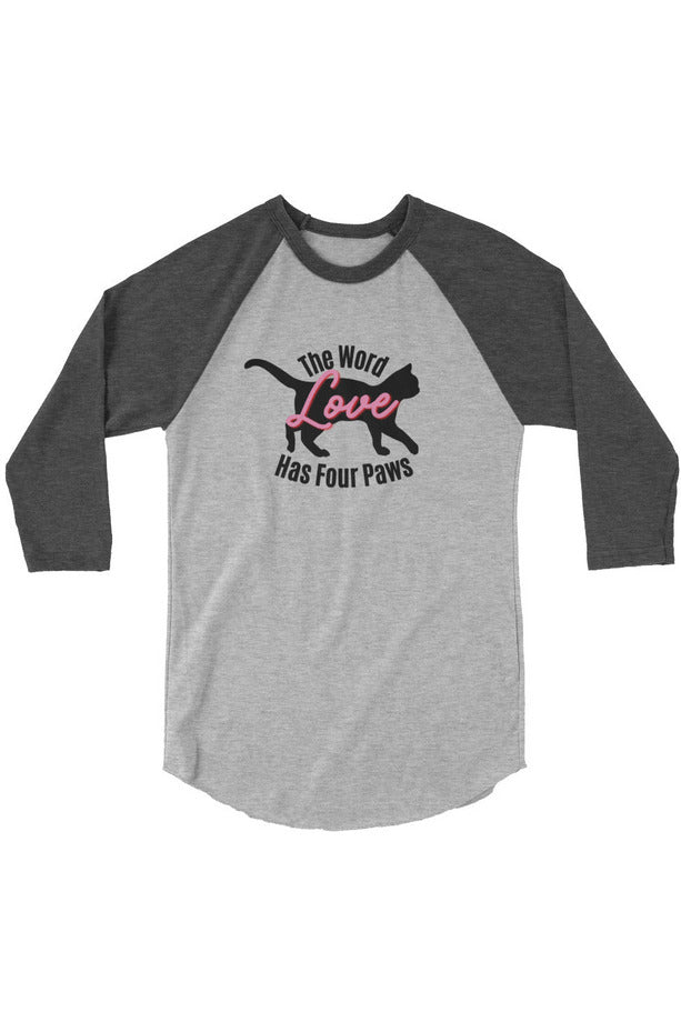 "The Word Love" - 3/4 sleeve raglan shirt