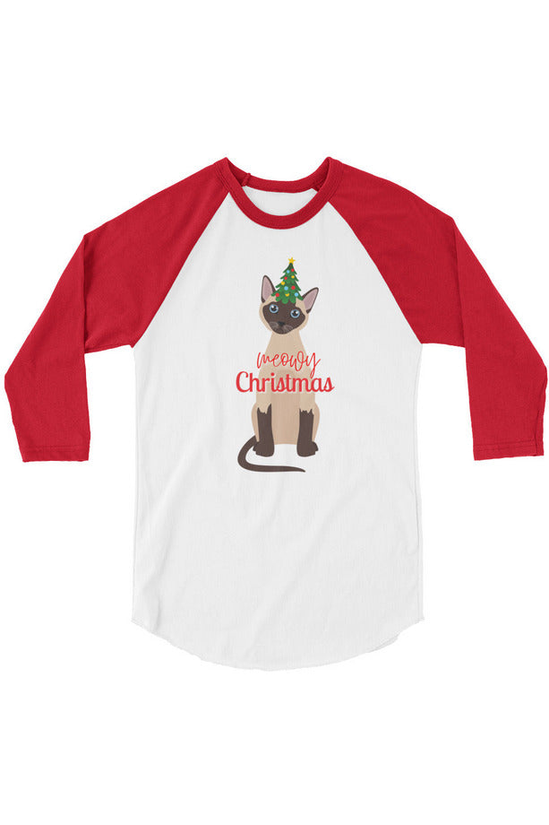 "Meowy Xmas" - 3/4 sleeve raglan shirt