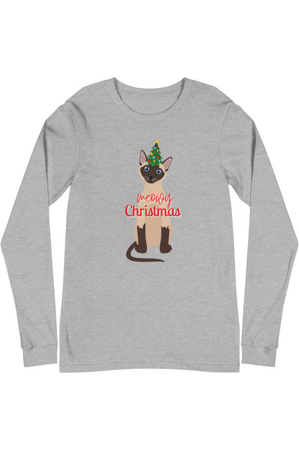 "Meowy Xmas" - Unisex Long Sleeve Tee