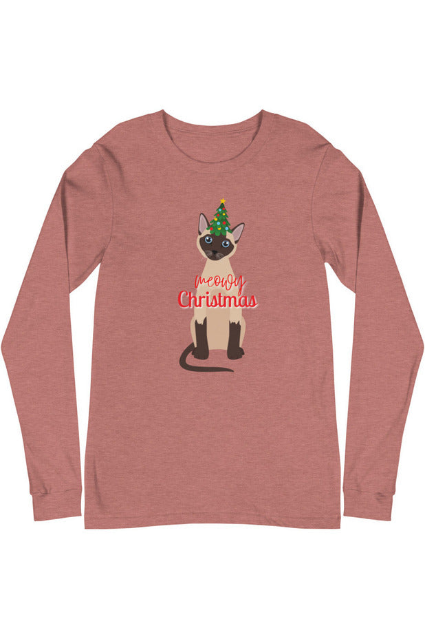 "Meowy Xmas" - Unisex Long Sleeve Tee