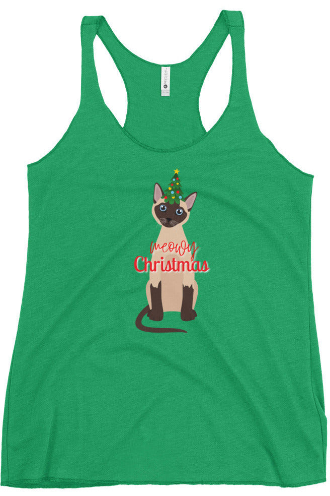 "Meowy Xmas" - Women's Racerback Tank