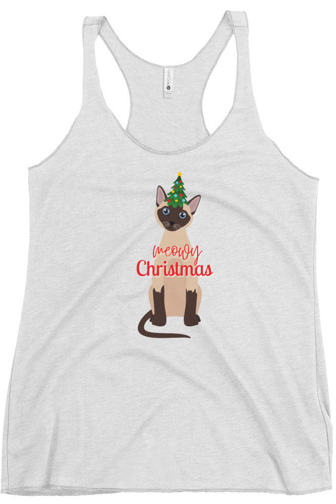 "Meowy Xmas" - Women's Racerback Tank