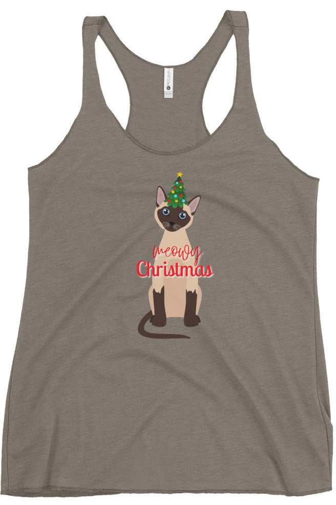 "Meowy Xmas" - Women's Racerback Tank