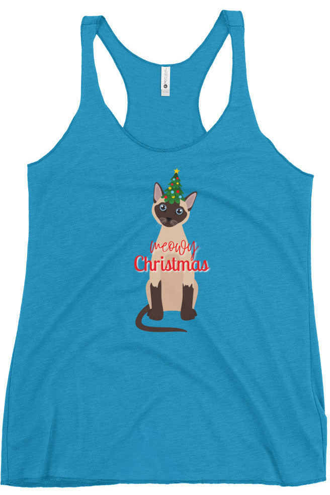 "Meowy Xmas" - Women's Racerback Tank
