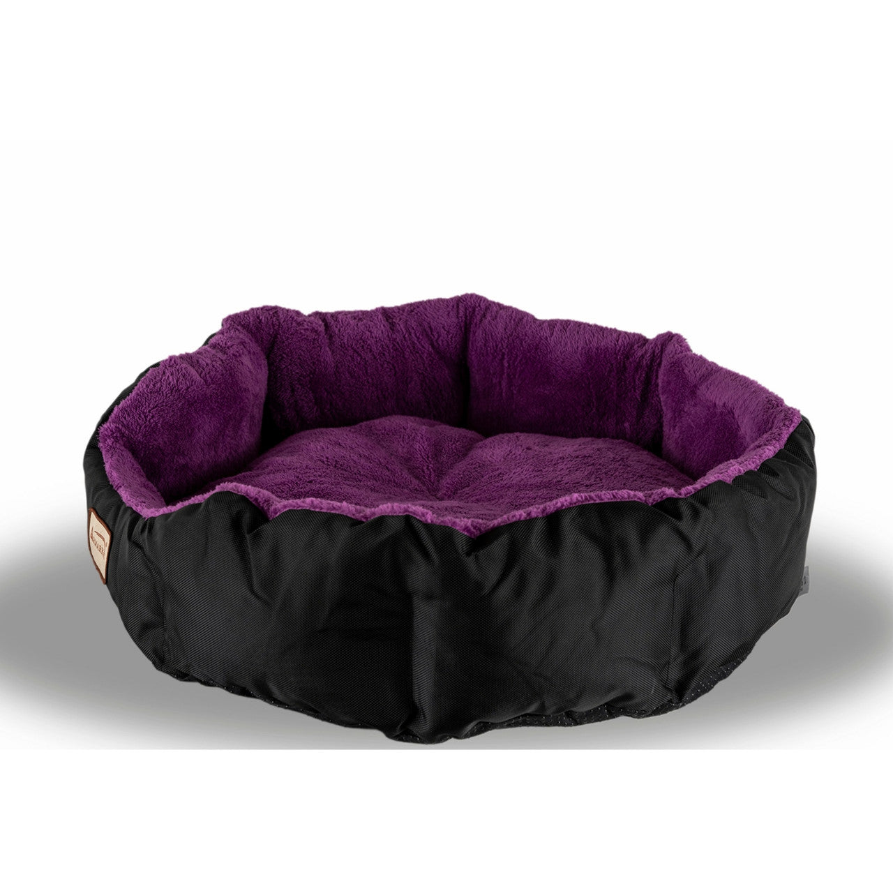 Large, Soft Cat Bed in Purple & Black