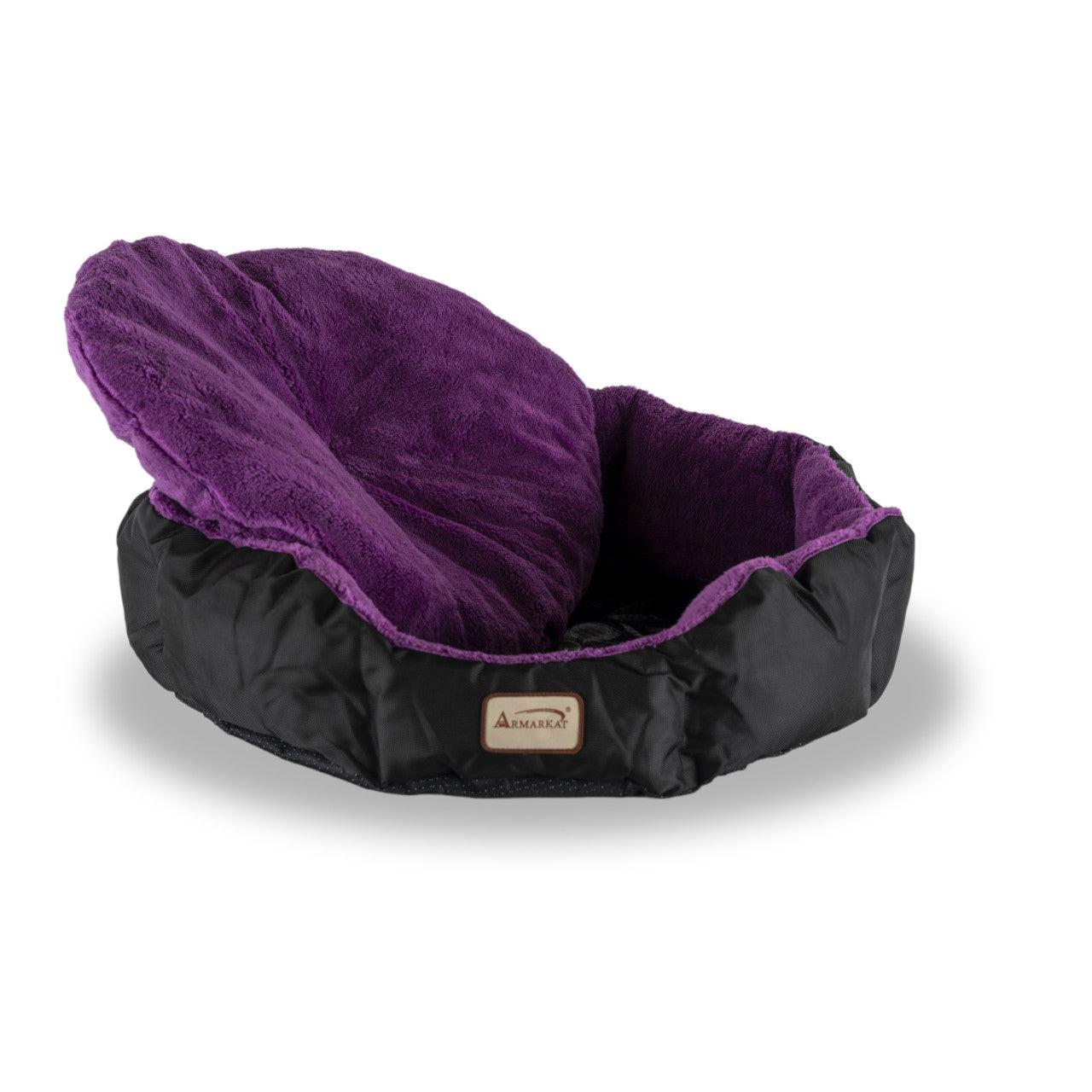 Large, Soft Cat Bed in Purple & Black