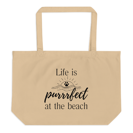 Life Is Purrrfect At The Beach Tote Bag