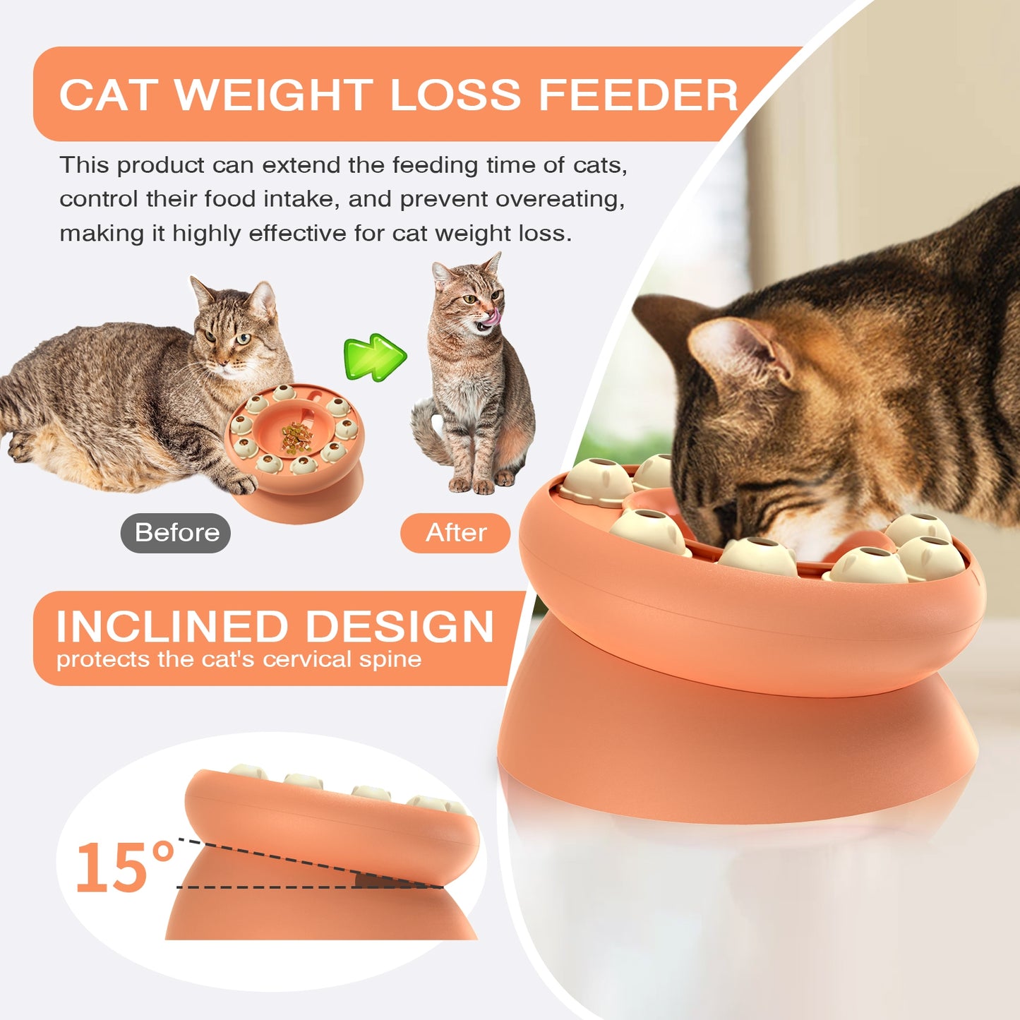 Cat Slow Feeder Puzzle Bowl Toy