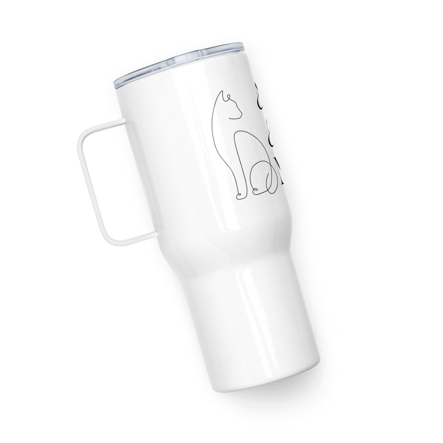 "Ask Me About My Cats" - Travel mug with a handle