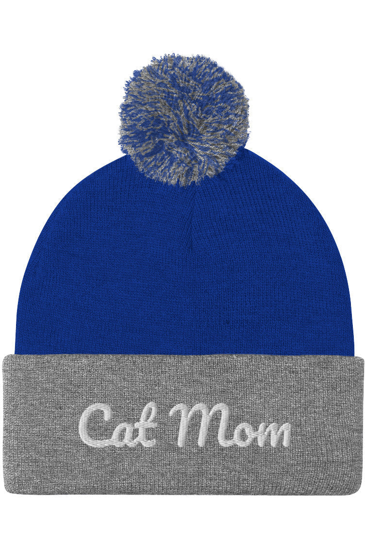 "Cat Mom" - Pom-Pom Beanie