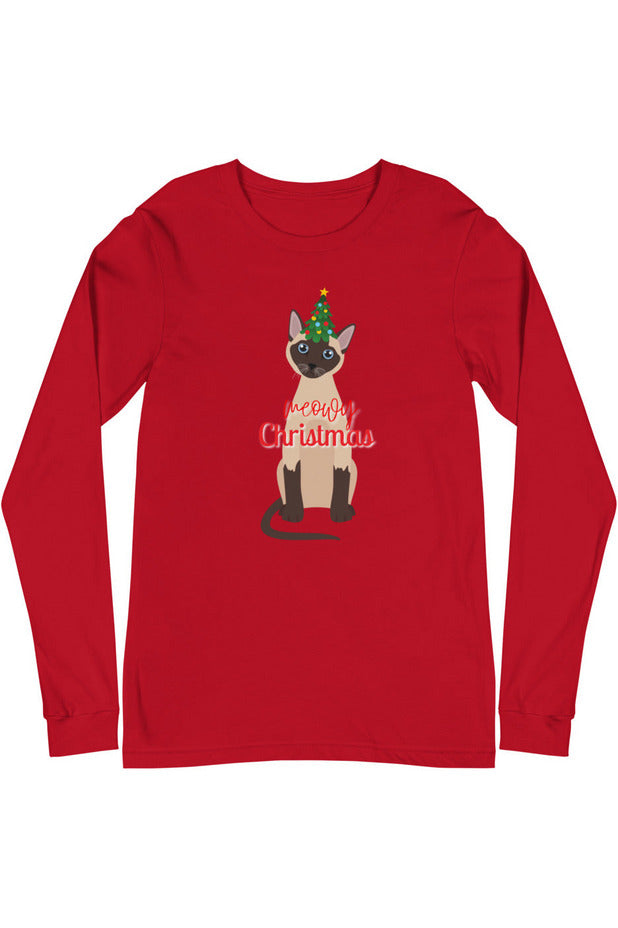 "Meowy Xmas" - Unisex Long Sleeve Tee