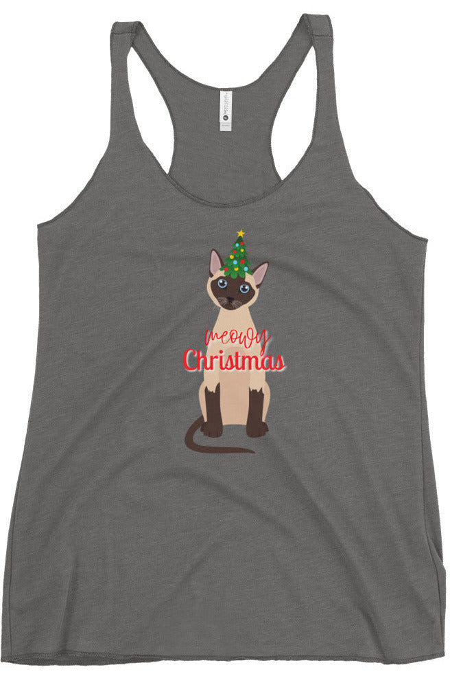 "Meowy Xmas" - Women's Racerback Tank