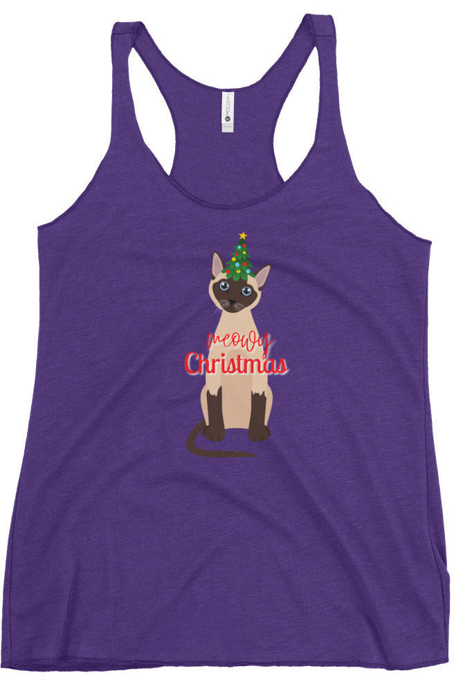 "Meowy Xmas" - Women's Racerback Tank