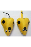 Yellow with Black Dot Mouse Cat Toy